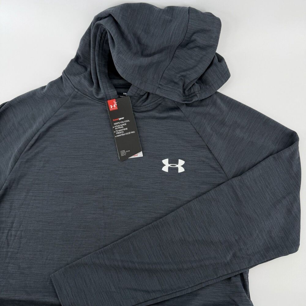NEW Under Armour Long Sleeve Hoodie Shirt Men Small Gray Lightweight Loose Fit